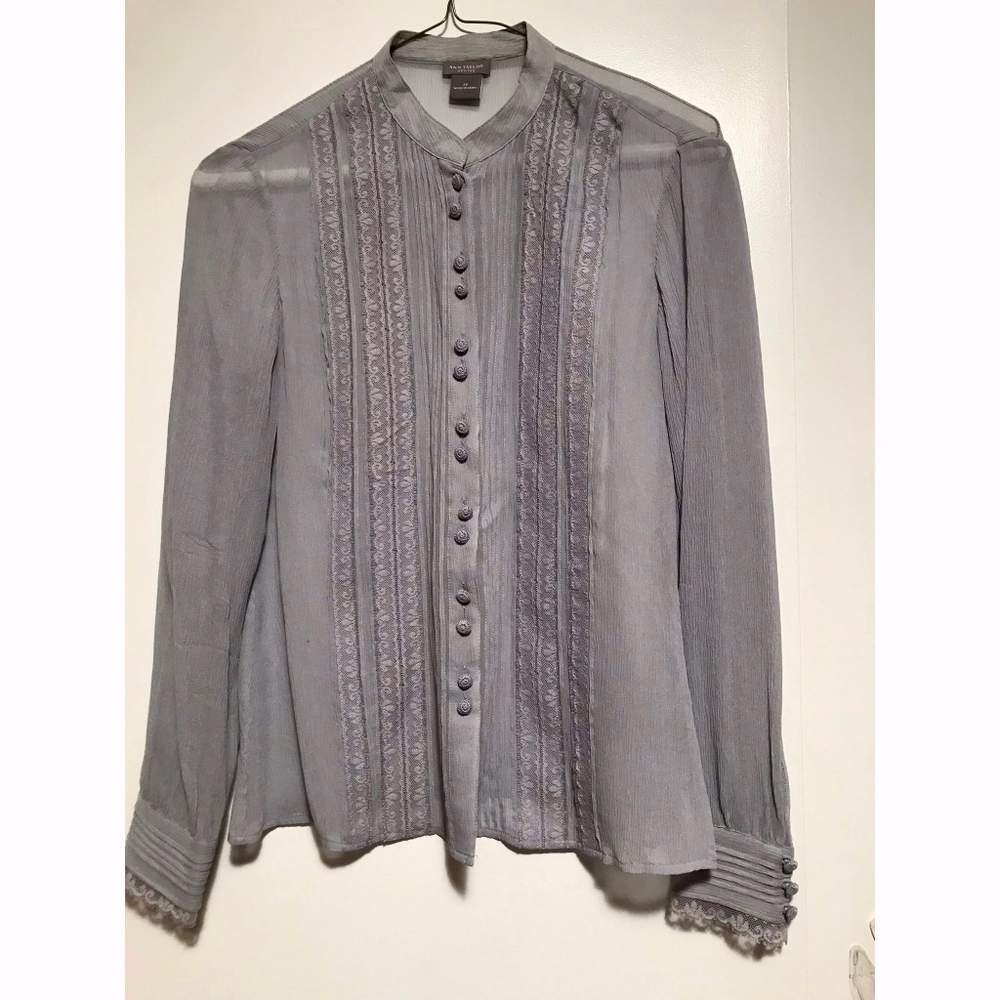 Ann Taylor Long Sleeve Silk Blouse